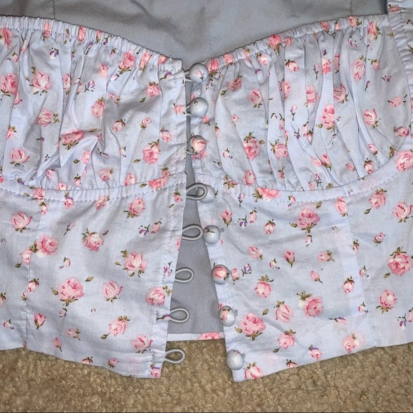 princess polly floral button up corset top - Picture 6 of 8